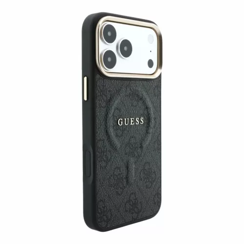  iPhone 18 Pro fekete Guess PU bőr 4G arany keretes dombornyomott Mag-3666339655068 4 kép