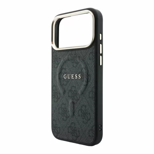  iPhone 18 Pro fekete Guess PU bőr 4G arany keretes dombornyomott Mag-3666339655068 5 kép