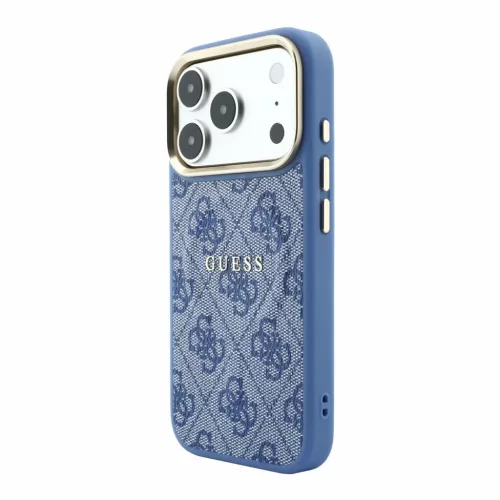  iPhone 18 Pro Kék Guess PU műbőr 4G aranykeretes dombornyomott Mag-3666339655143 2 kép