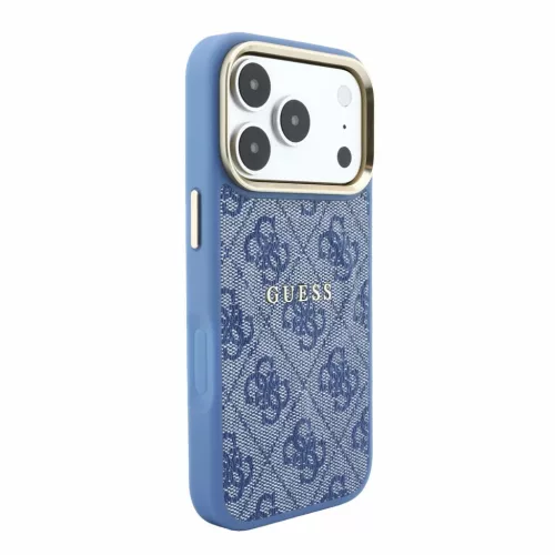  iPhone 18 Pro Kék Guess PU műbőr 4G aranykeretes dombornyomott Mag-3666339655143 4 kép