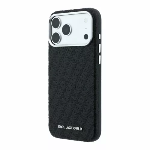  iPhone 18 Pro fekete Karl Lagerfeld PU gránitmintás MagSafe féltok-3666339660048 2 kép