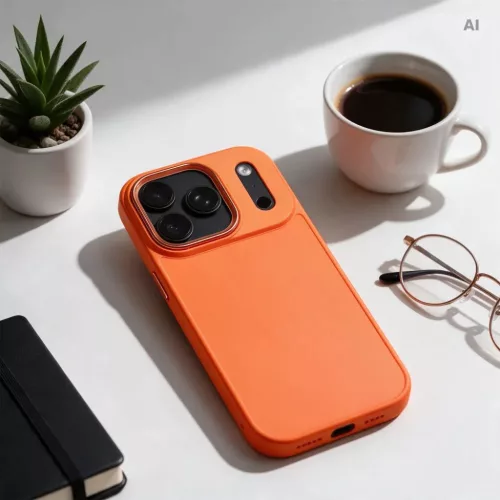  iPhone 17 Pro Max / 18 Pro Max Narancssárga Frame tok-5903396478895 3 kép