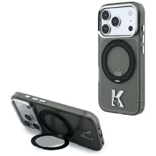  iPhone 18 Pro / 17 Pro fekete Karl Lagerfeld IML Ring Stand 360 Kameo-3666339661724 2 kép