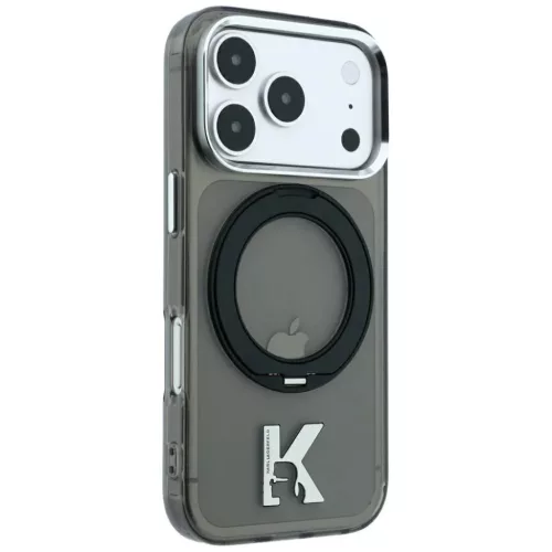  iPhone 18 Pro / 17 Pro fekete Karl Lagerfeld IML Ring Stand 360 Kameo-3666339661724 5 kép