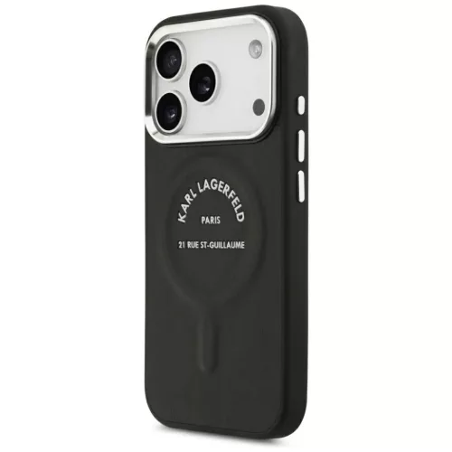  Apple iPhone 18 Pro / 17 Pro fekete Karl Lagerfeld Embossed Open Ring-3666339659523 2 kép