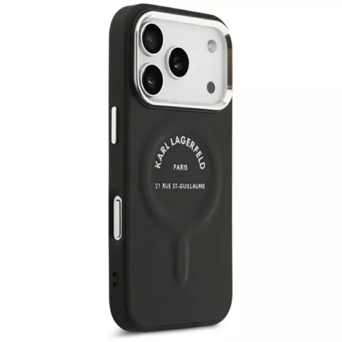  Apple iPhone 18 Pro / 17 Pro fekete Karl Lagerfeld Embossed Open Ring-3666339659523 4 kép