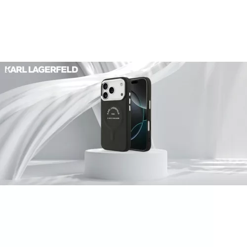  Apple iPhone 18 Pro / 17 Pro fekete Karl Lagerfeld Embossed Open Ring-3666339659523 9 kép