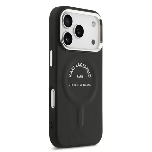  Apple iPhone 18 Pro / 17 Pro fekete Karl Lagerfeld Embossed Open Ring-3666339659523 10 kép