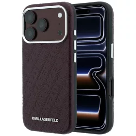  iPhone 18 Pro / 17 Pro bordó Karl Lagerfeld Grained Allover Logo Met-3666339660086 1 kép