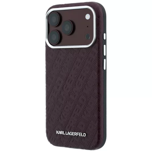  iPhone 18 Pro / 17 Pro bordó Karl Lagerfeld Grained Allover Logo Met-3666339660086 2 kép