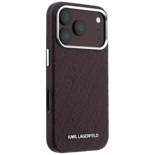  iPhone 18 Pro / 17 Pro bordó Karl Lagerfeld Grained Allover Logo Met-3666339660086 4 kép