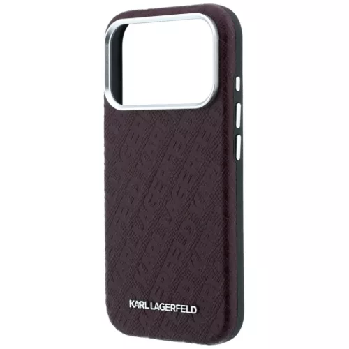  iPhone 18 Pro / 17 Pro bordó Karl Lagerfeld Grained Allover Logo Met-3666339660086 6 kép