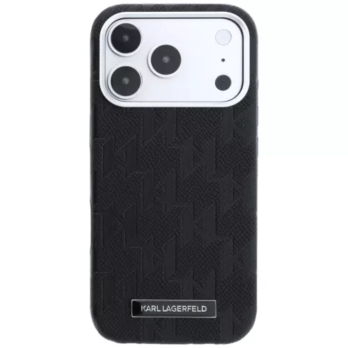  iPhone 18 Pro / 17 Pro fekete Karl Lagerfeld Grained Mono Resin Logo -3666339658243 3 kép
