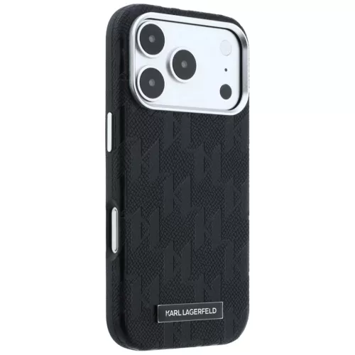  iPhone 18 Pro / 17 Pro fekete Karl Lagerfeld Grained Mono Resin Logo -3666339658243 4 kép