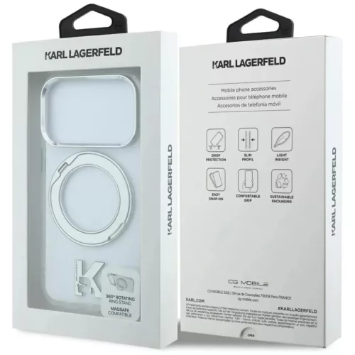  iPhone 18 Pro Max / 17 Pro Max Karl Lagerfeld IML Ring Stand 360 Kame-3666339661694 5 kép