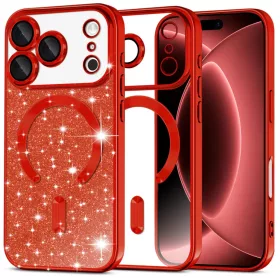  iPhone 18 Pro Max / iPhone 17 Pro Max piros Techsuit Luxury Glitter M-5949419379572 1 kép