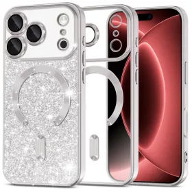  iPhone 18 Pro Max / iPhone 17 Pro Max ezüst Techsuit Luxury Glitter -5949419379558 1 kép