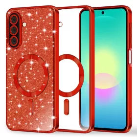  Samsung Galaxy A27 5G piros Techsuit Luxury Glitter MagSafe tok-5949419375314 1 kép