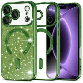  iPhone 18 Pro / iPhone 17 Pro mélyzöld Techsuit Luxury Glitter MagS-5949419379473 1 kép