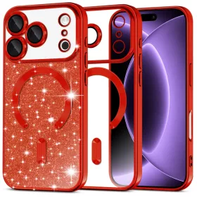  iPhone 18 Pro / iPhone 17 Pro piros Techsuit Luxury Glitter MagSafe t-5949419379466 1 kép