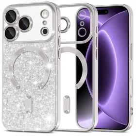  iPhone 18 Pro / iPhone 17 Pro ezüst Techsuit Luxury Glitter MagSafe -5949419379442 1 kép