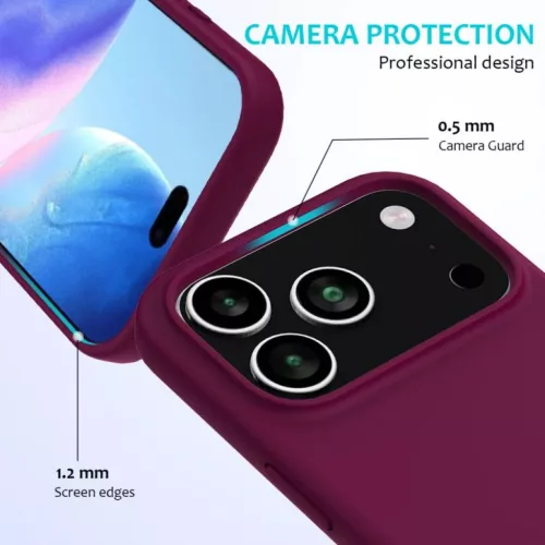 iPhone 18 Pro Max / 17 Pro Max egyszínű szilikon tok (lila) tok- 2 kép
