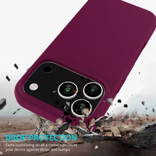 iPhone 18 Pro Max / 17 Pro Max egyszínű szilikon tok (lila) tok- 3 kép