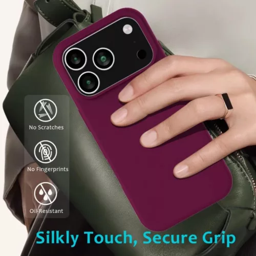 iPhone 18 Pro Max / 17 Pro Max egyszínű szilikon tok (lila) tok- 7 kép