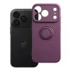  Apple iPhone 17 Pro / 18 Pro sötét cseresznye szilikon tok kihajtható gyűrűvel