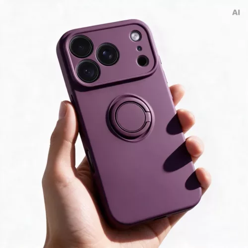  Apple iPhone 17 Pro / 18 Pro sötét cseresznye szilikon tok kihajtha-5903396479144 2 kép