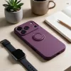  Apple iPhone 17 Pro / 18 Pro sötét cseresznye szilikon tok kihajtha-5903396479144 3 kép