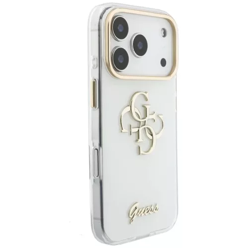  iPhone 18 Pro / iPhone 17 Pro fehér Guess HC IML 4G Script Metal tok-3666339655907 4 kép