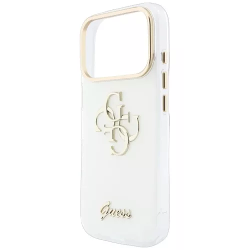  iPhone 18 Pro / iPhone 17 Pro fehér Guess HC IML 4G Script Metal tok-3666339655907 6 kép