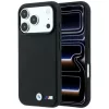  iPhone 18 Pro / 17 Pro fekete BMW M gumiabroncsnyom-mintás, fém logós MagSafe fliptok
