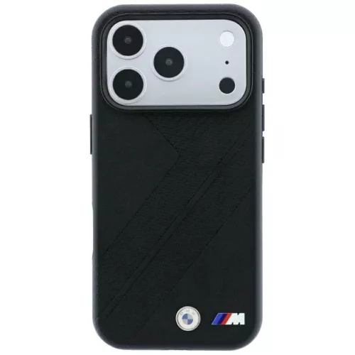  iPhone 18 Pro / 17 Pro fekete BMW M gumiabroncsnyom-mintás, fém log-3666339667405 3 kép