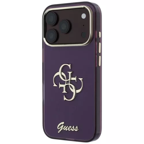  iPhone 18 Pro / 17 Pro burgundi Guess IML 4G Script Metal tok-3666339655785 2 kép
