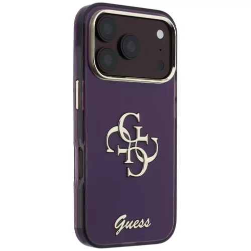  iPhone 18 Pro / 17 Pro burgundi Guess IML 4G Script Metal tok-3666339655785 4 kép