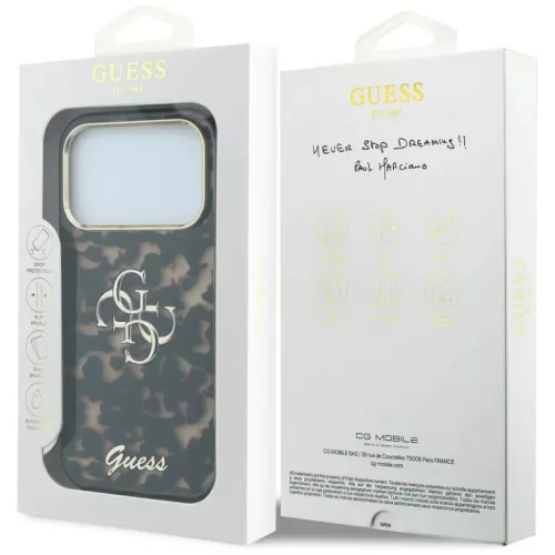  iPhone 18 Pro Max / 17 Pro Max Guess IML 4G Script Metal tok, teknős-3666339655990 8 kép