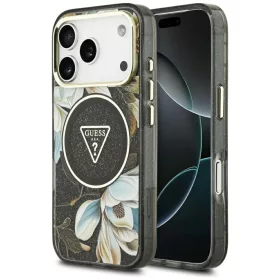  iPhone 18 Pro / 17 Pro fekete Guess IML Glitter Flowers Triangle MagS-3666339681289 1 kép