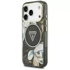  iPhone 18 Pro / 17 Pro fekete Guess IML Glitter Flowers Triangle MagS-3666339681289 2 kép