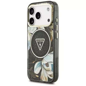  iPhone 18 Pro / 17 Pro fekete Guess IML Glitter Flowers Triangle MagS-3666339681289 2 kép