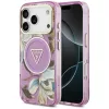  iPhone 18 Pro / 17 Pro lila Guess IML Glitter Flowers Triangle MagSafe tok