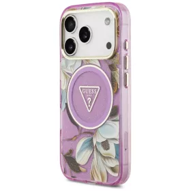  iPhone 18 Pro / 17 Pro lila Guess IML Glitter Flowers Triangle MagSaf-3666339681326 2 kép