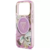  iPhone 18 Pro / 17 Pro lila Guess IML Glitter Flowers Triangle MagSaf-3666339681326 6 kép