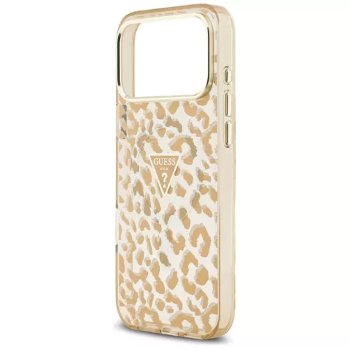  iPhone 18 Pro / iPhone 17 Pro barna Guess IML Leopard Glitter Triangl-3666339655341 6 kép