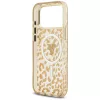  iPhone 18 Pro / iPhone 17 Pro barna Guess IML Leopard Glitter Triangl-3666339655341 7 kép
