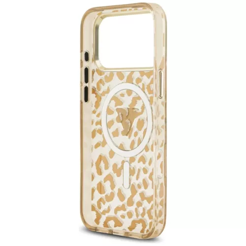  iPhone 18 Pro / iPhone 17 Pro barna Guess IML Leopard Glitter Triangl-3666339655341 7 kép