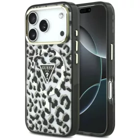  iPhone 18 Pro / iPhone 17 Pro fekete Guess IML Leopard Glitter Triang-3666339655303 1 kép
