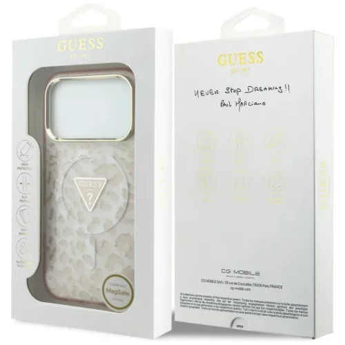  iPhone 18 Pro / iPhone 17 Pro rózsaszín Guess IML Leopard Glitter T-3666339655426 8 kép