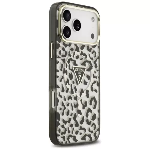  iPhone 18 Pro Max / 17 Pro Max fekete Guess IML Leopard Glitter Trian-3666339655310 4 kép